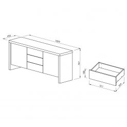 Temahome Sideboard Kobe I - Schwarz / Beton Dekor 20 Temahome Sideboard Kobe I - Schwarz / Beton Dekor -Wohnzimmermöbel boutique en ligne 1000366655 220906 500 SKETCH DETAILS P000000001000366655 sketch
