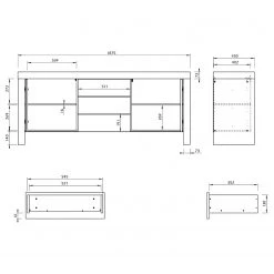 Temahome Sideboard Kobe I - Schwarz / Beton Dekor 21 Temahome Sideboard Kobe I - Schwarz / Beton Dekor -Wohnzimmermöbel boutique en ligne 1000366655 220906 501 SKETCH DETAILS P000000001000366655 sketch