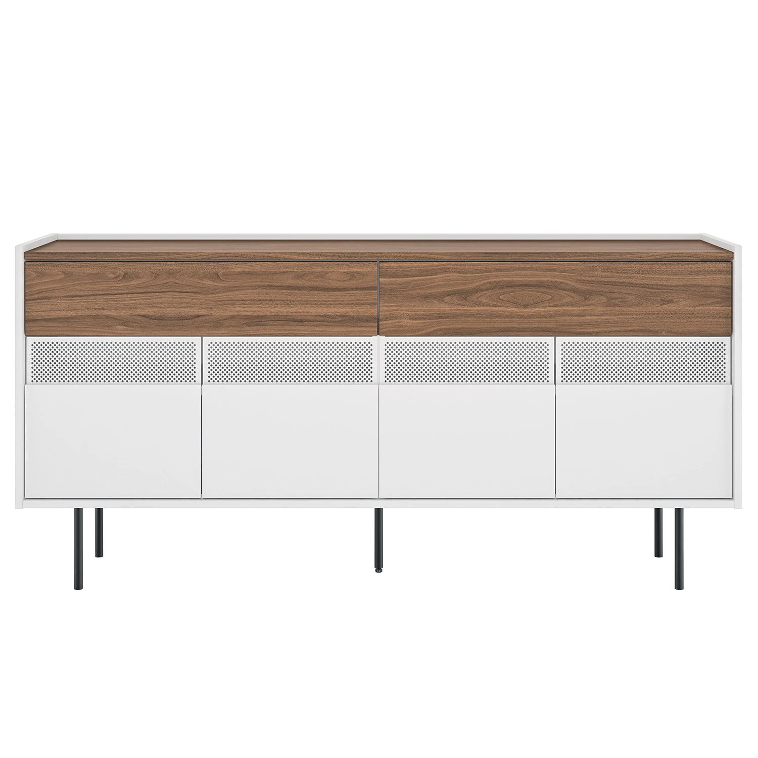 Temahome Sideboard Radio - Echtholzfurnier - Weiß / Walnuss 3 Temahome Sideboard Radio - Echtholzfurnier - Weiß / Walnuss – Bild 3