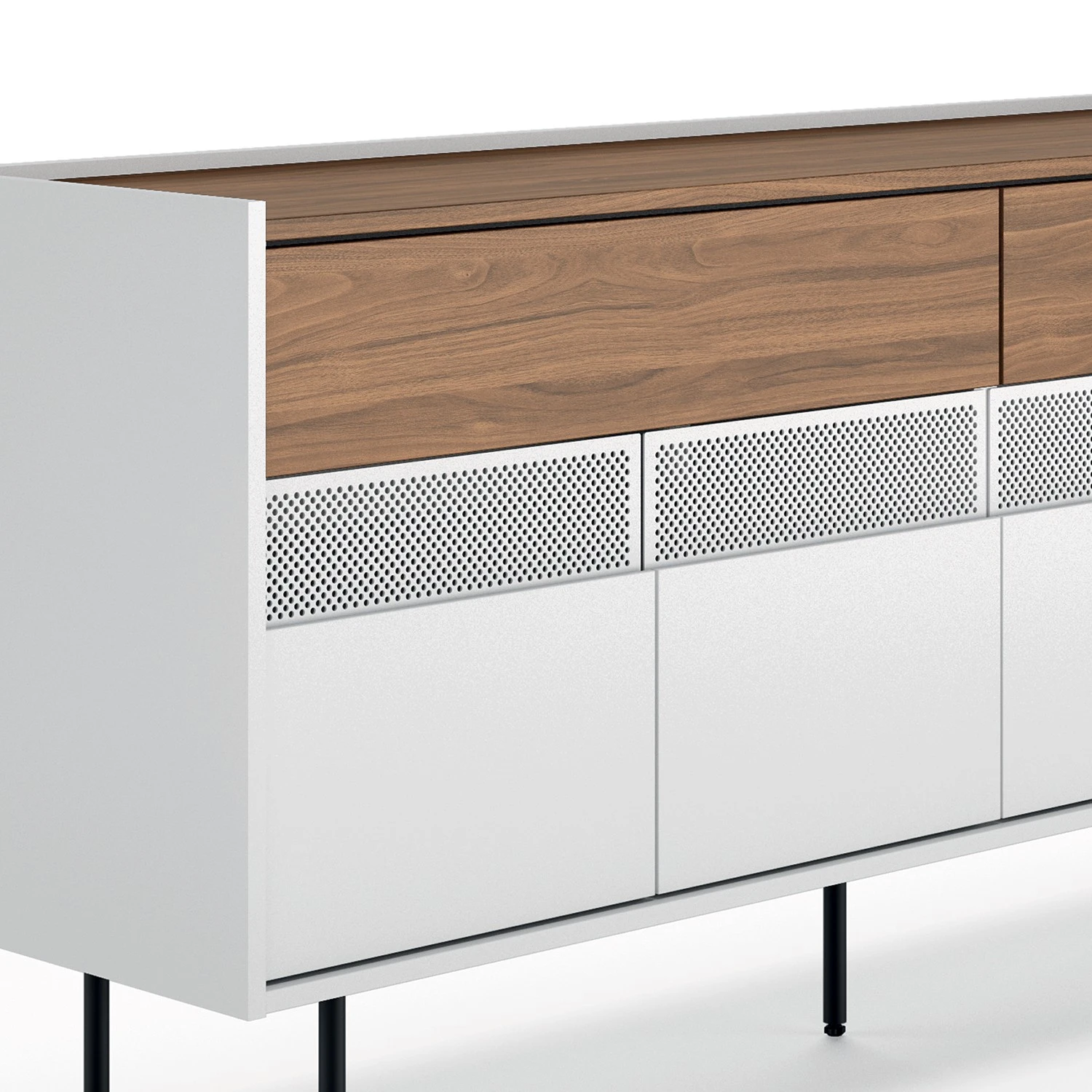 Temahome Sideboard Radio - Echtholzfurnier - Weiß / Walnuss 6 Temahome Sideboard Radio - Echtholzfurnier - Weiß / Walnuss – Bild 6