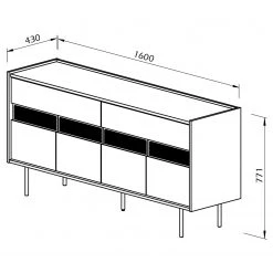 Temahome Sideboard Radio - Echtholzfurnier - Weiß / Walnuss 14 Temahome Sideboard Radio - Echtholzfurnier - Weiß / Walnuss -Wohnzimmermöbel boutique en ligne 1000366697 220906 500 SKETCH DETAILS P000000001000366697 sketch
