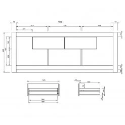 Temahome TV-Lowboard Nara - Beton Dekor / Schwarz -Wohnzimmermöbel boutique en ligne 1000366700 220906 501 SKETCH DETAILS P000000001000366700 sketch