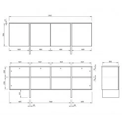 Temahome Sideboard Edge - Echtholzfurnier - / Weiß / Eiche 17 Temahome Sideboard Edge - Echtholzfurnier - / Weiß / Eiche -Wohnzimmermöbel boutique en ligne 1000366714 220906 501 SKETCH DETAILS P000000001000366714 sketch