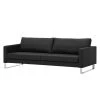 Fredriks Sofa Portobello (3-Sitzer) Echtleder - Echtleder Gad: Schwarz - Kufen