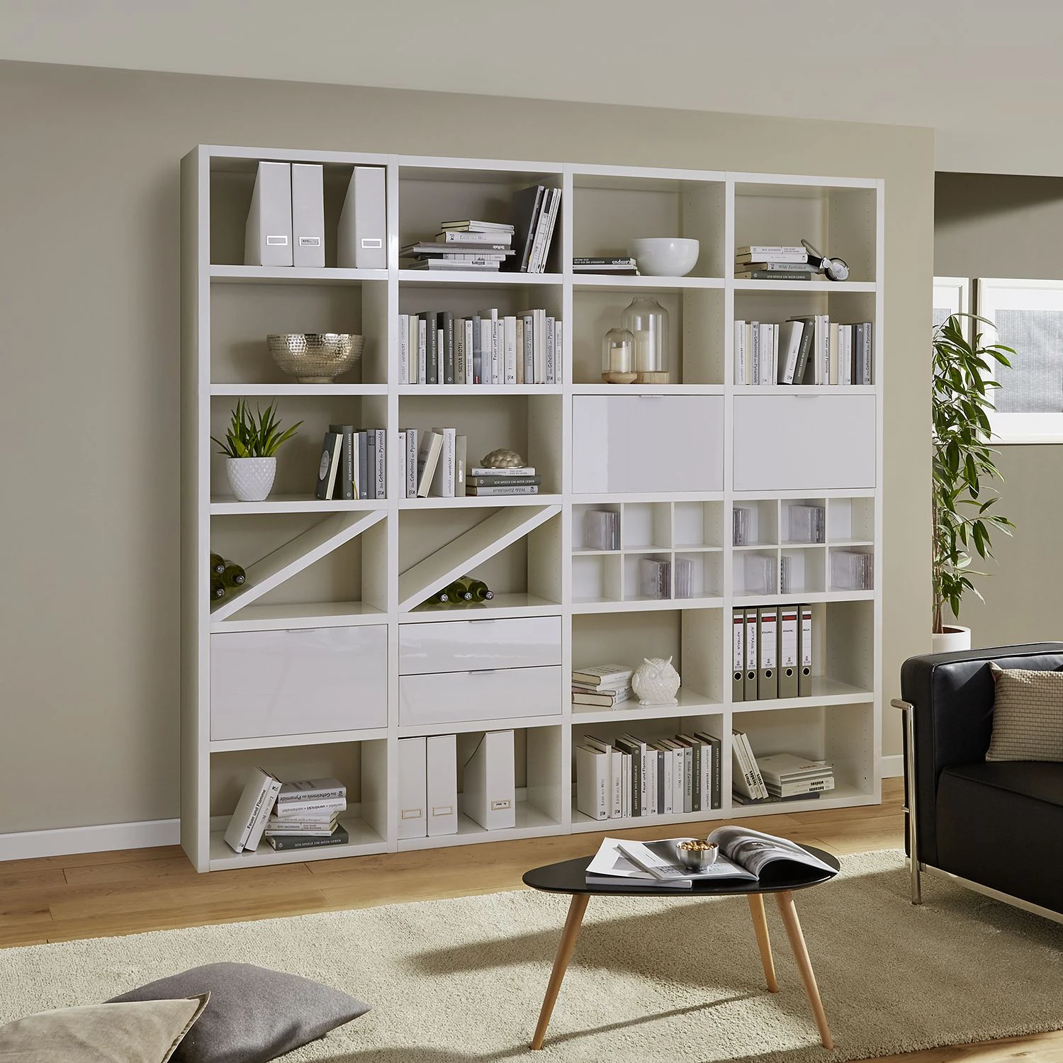 Fredriks Anbauregal Concept I - Hochglanz Weiß 2 Fredriks Anbauregal Concept I - Hochglanz Weiß – Bild 2