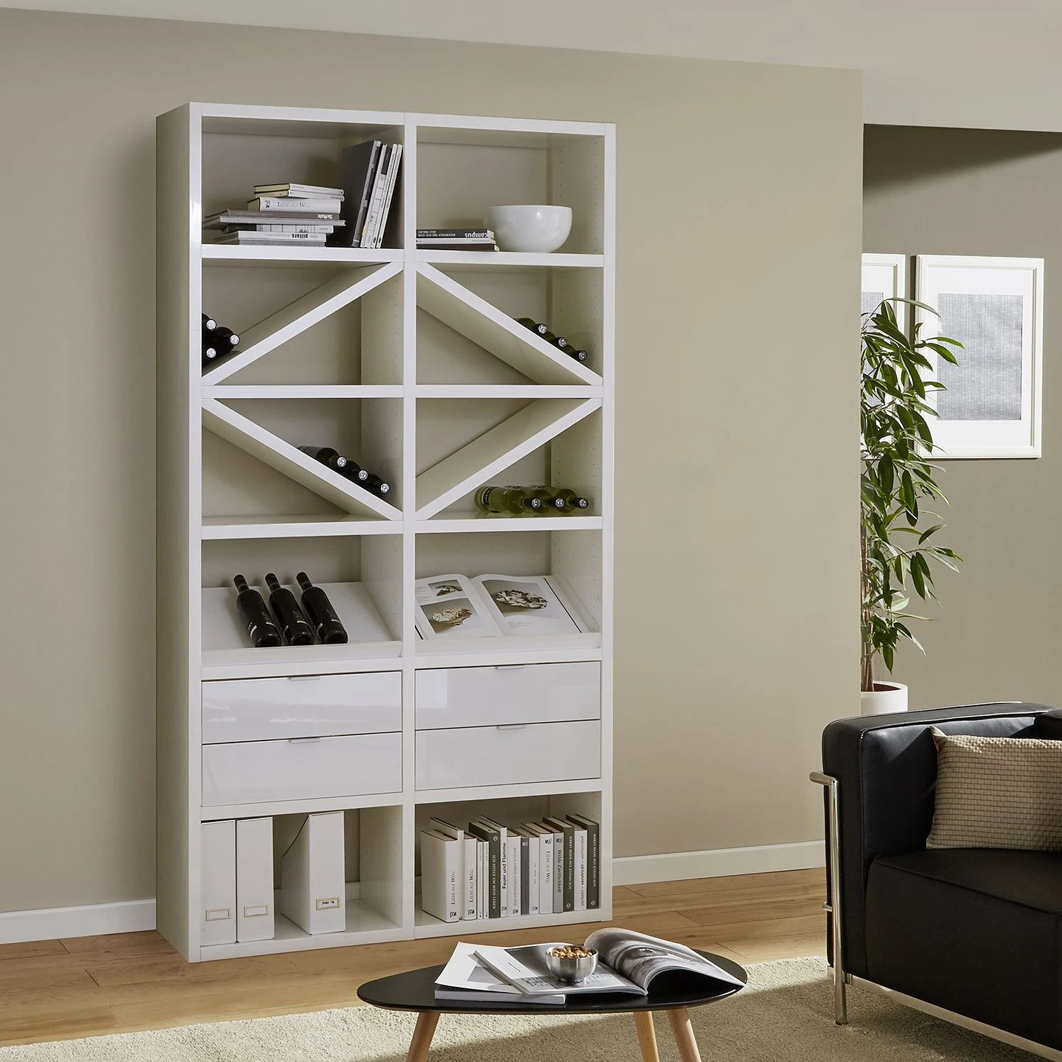 Fredriks Anbauregal Concept I - Hochglanz Weiß 3 Fredriks Anbauregal Concept I - Hochglanz Weiß – Bild 3