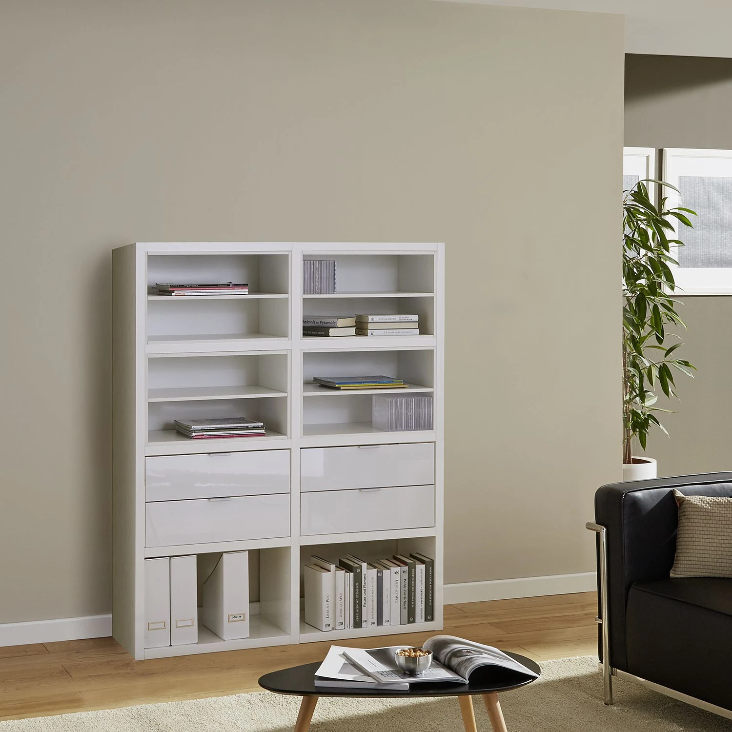 Fredriks Anbauregal Concept II - Hochglanz Weiß 2 Fredriks Anbauregal Concept II - Hochglanz Weiß – Bild 2