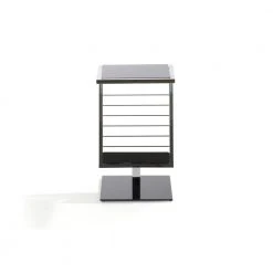 Home Design Beistelltisch Anka - Verchromter Vierkantstahl/Glas Schwarz lackiert -Wohnzimmermöbel boutique en ligne anka beistelltisch 1 1110596
