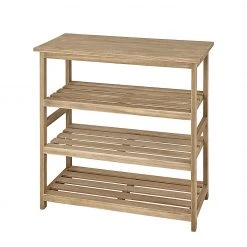 Home Design Beistellregal Frederick III - Paulownia massiv - Eiche hell lackiert