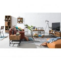 Ars manufacti Wandregal Grasby - Altholz Pinie / Metall - Pinie Dunkel / Schwarz -Wohnzimmermöbel boutique en ligne beistelltisch grasby altholz pinie metall pinie dunkel schwarz 4884656 1