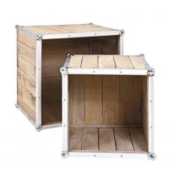 Ars manufacti Beistelltisch Palmori (2er-Set) - Kiefer massiv / Aluminium -Wohnzimmermöbel boutique en ligne beistelltisch palmori 2er set kiefer massiv aluminium 4239148