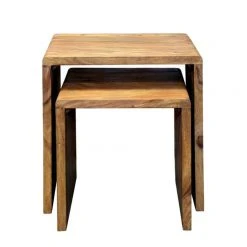 Ars Natura Beistelltisch-Set Trangle (2-teilig) - Sheesham Massiv -Wohnzimmermöbel boutique en ligne beistelltisch set trangle 2 teilig sheesham massiv 2841686