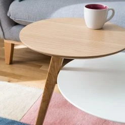 Mørteens Beistelltisch Wolka - Eiche teilmassiv - Eiche / Weiß -Wohnzimmermöbel boutique en ligne beistelltisch wolka eiche teilmassiv eiche weiss 4783448