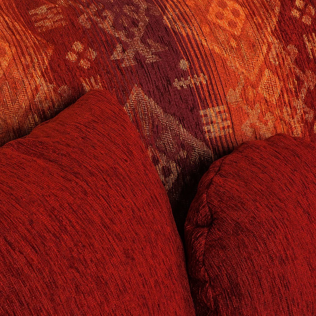 Maison Belfort Bigsofa Mosambik - Kunstleder / Webstoff - Dunkelbraun / Rot - Dunkelbraun / Rot 7 Maison Belfort Bigsofa Mosambik - Kunstleder / Webstoff - Dunkelbraun / Rot - Dunkelbraun / Rot – Bild 7