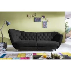 Cotta Bigsofa Ella Velours - Schwarz - Armlehne davorstehend links -Wohnzimmermöbel boutique en ligne bigsofa ella velours schwarz 1424806
