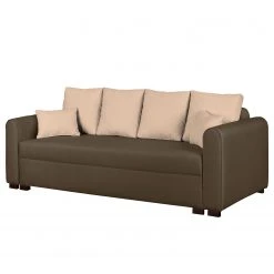Fredriks Bigsofa Frontino - (mit Schlaffunktion) Strukturstoff - Espresso / Warmes Beige