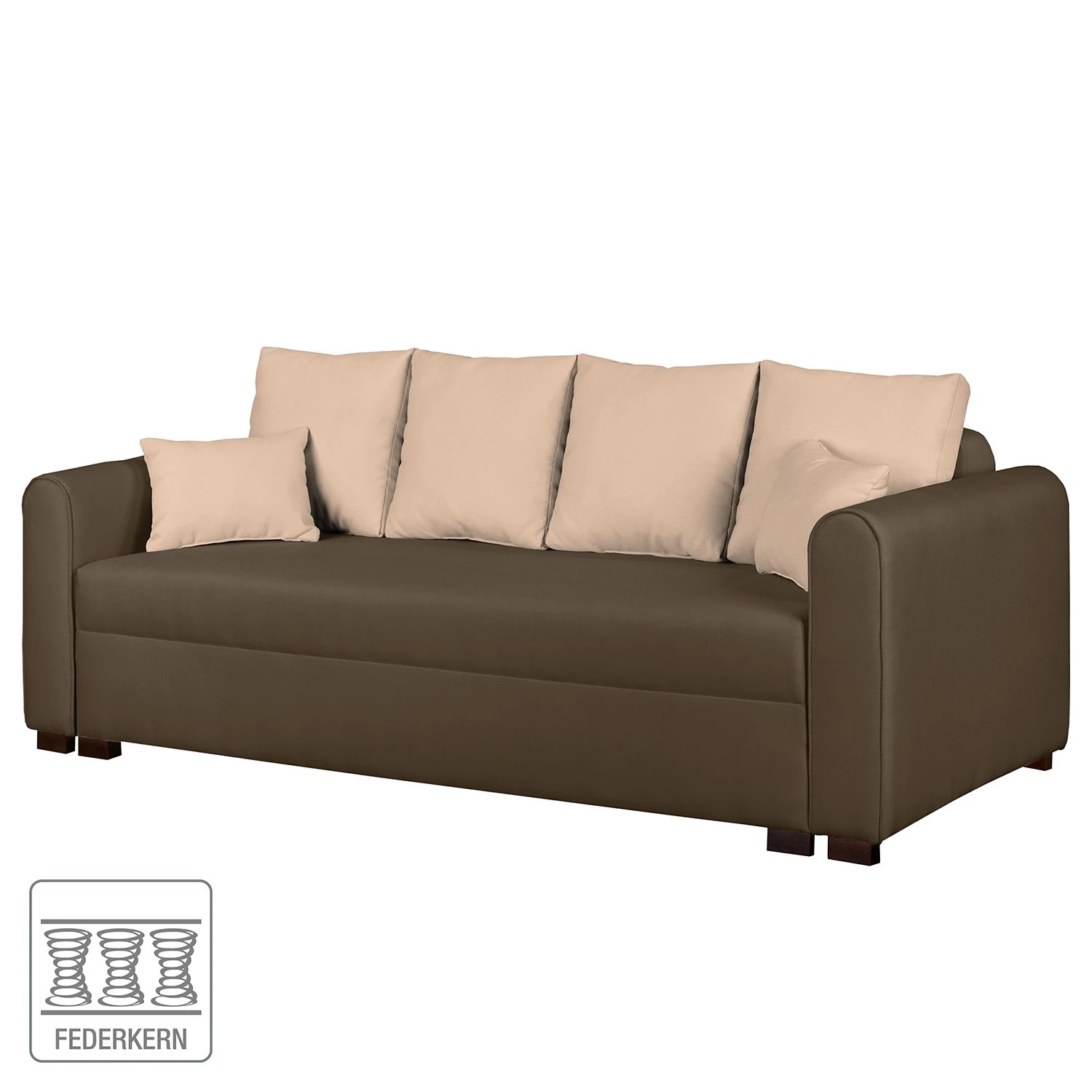 Fredriks Bigsofa Frontino - (mit Schlaffunktion) Strukturstoff - Espresso / Warmes Beige 2 Fredriks Bigsofa Frontino - (mit Schlaffunktion) Strukturstoff - Espresso / Warmes Beige – Bild 2