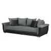Fredriks Bigsofa Manville (mit Schlaffunktion) - Microfaser - Schwarz / Grau