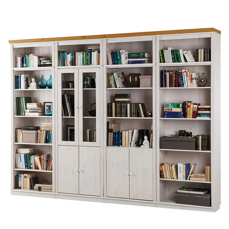 Maison Belfort Bücherwand Lillehammer IV - Kiefer massiv - Kiefer Weiß / Kiefer Honig 1 Maison Belfort Bücherwand Lillehammer IV - Kiefer massiv - Kiefer Weiß / Kiefer Honig