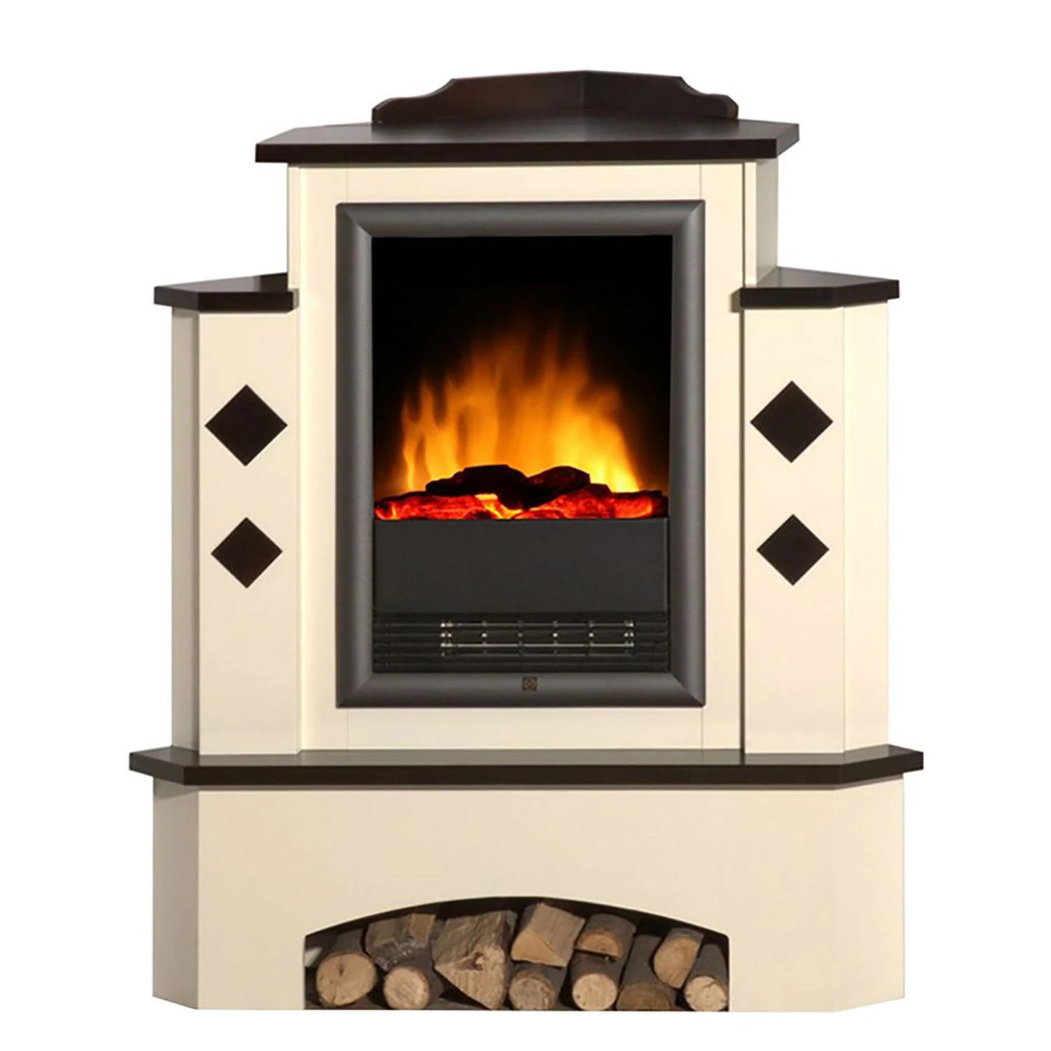 Montreux Elektro-Eckkamin Calabrio - Cremeweiß / Kolonialbraun 1 Montreux Elektro-Eckkamin Calabrio - Cremeweiß / Kolonialbraun