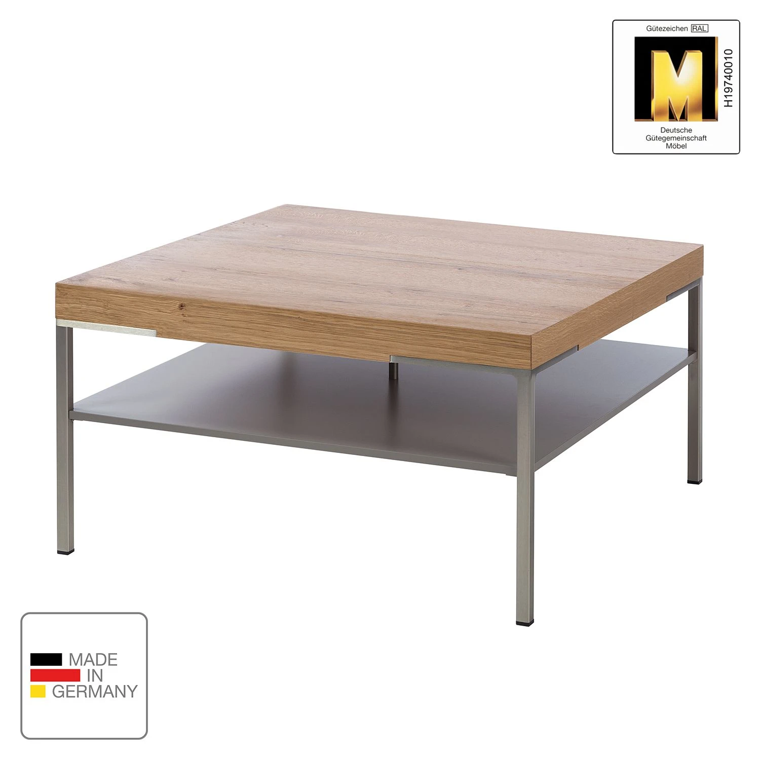 GWINNER Couchtisch Anzio - Balkeneiche / Matt Fango - 75 x 75 cm 2 GWINNER Couchtisch Anzio - Balkeneiche / Matt Fango - 75 x 75 cm – Bild 2