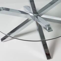 Loftscape Couchtisch Lagarde - Glas / Stahl - Silber - Durchmesser: 82 cm -Wohnzimmermöbel boutique en ligne couchtisch lagarde silber 4344360