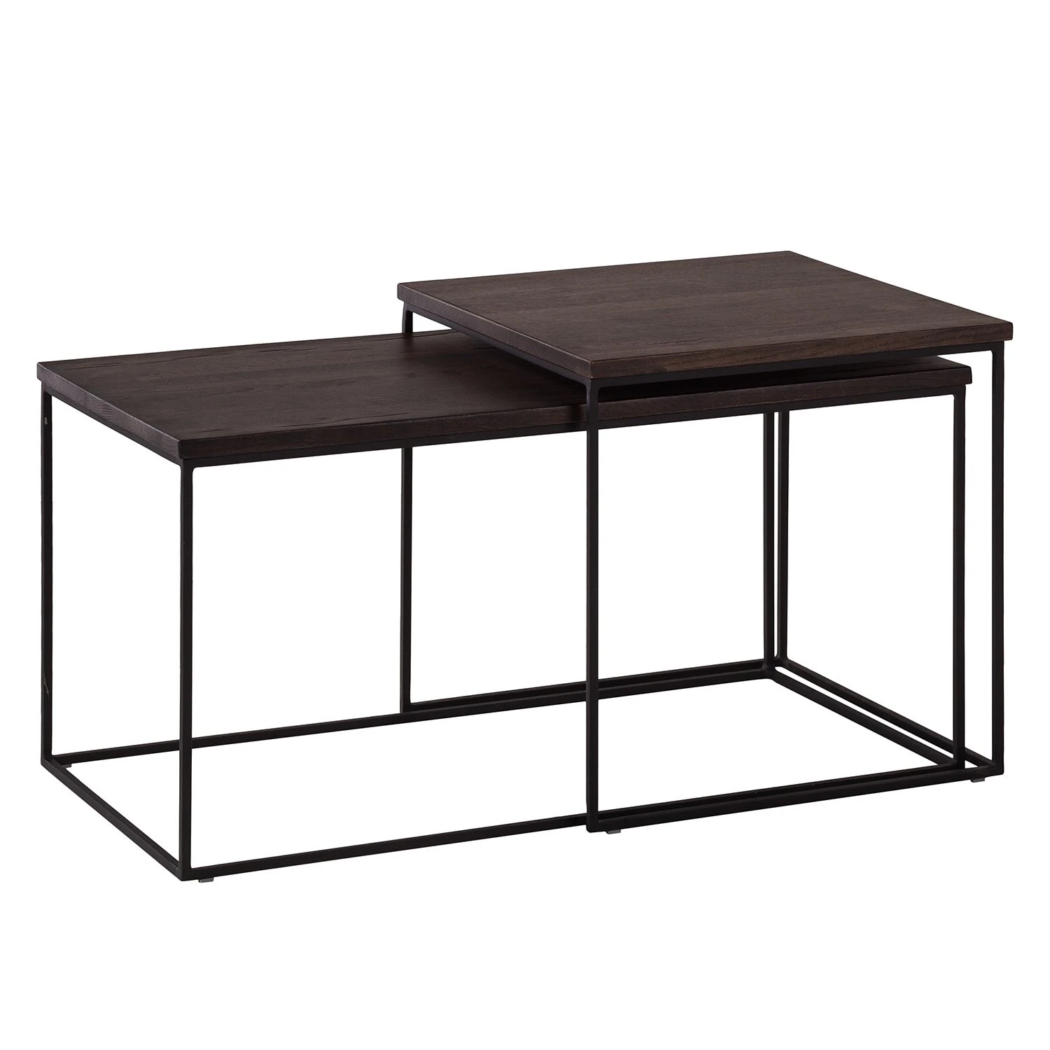 Ars manufacti Couchtisch Minneola (2-teilig) - Eiche massiv / Metall - Eiche Dunkel 1 Ars manufacti Couchtisch Minneola (2-teilig) - Eiche massiv / Metall - Eiche Dunkel