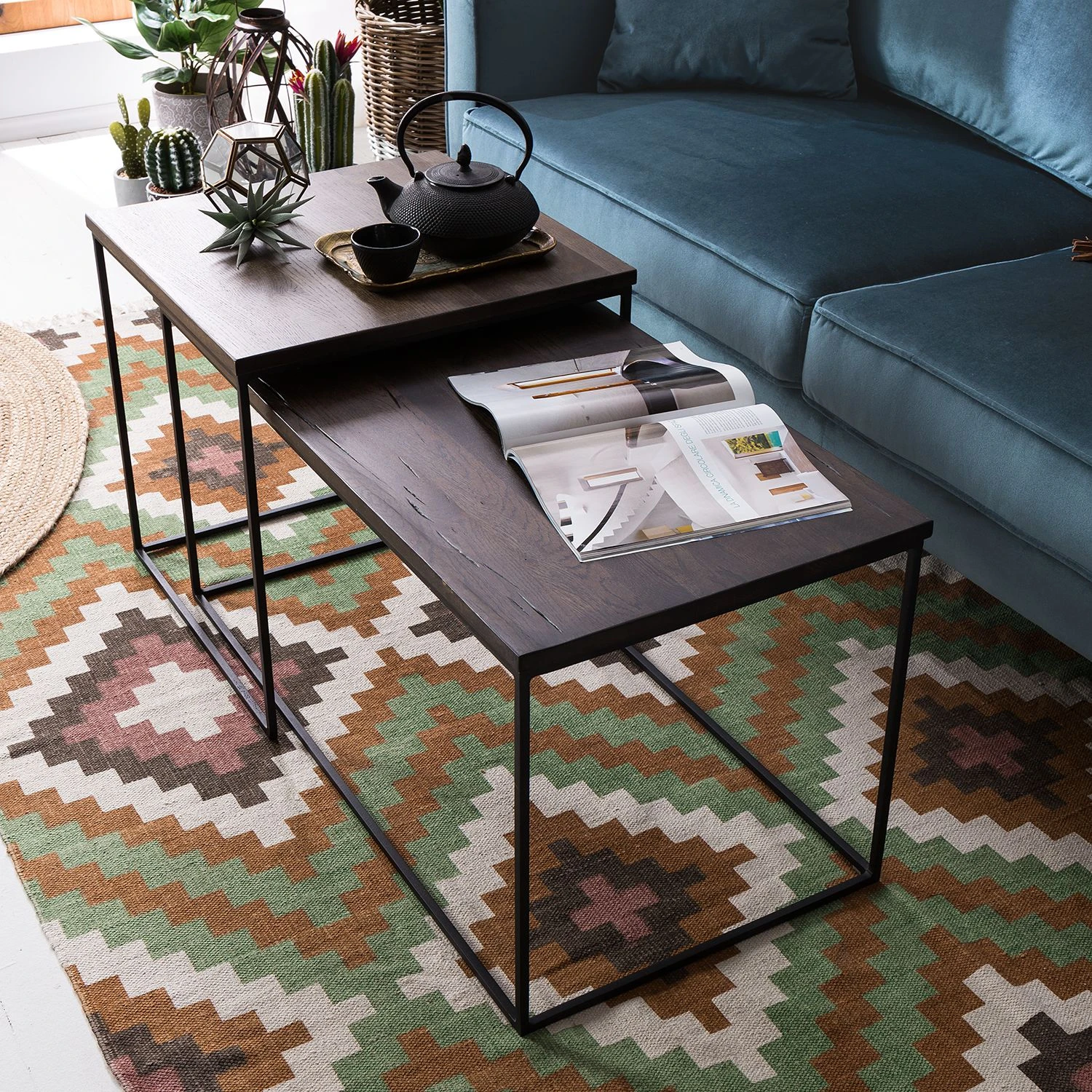 Ars manufacti Couchtisch Minneola (2-teilig) - Eiche massiv / Metall - Eiche Dunkel 3 Ars manufacti Couchtisch Minneola (2-teilig) - Eiche massiv / Metall - Eiche Dunkel – Bild 3