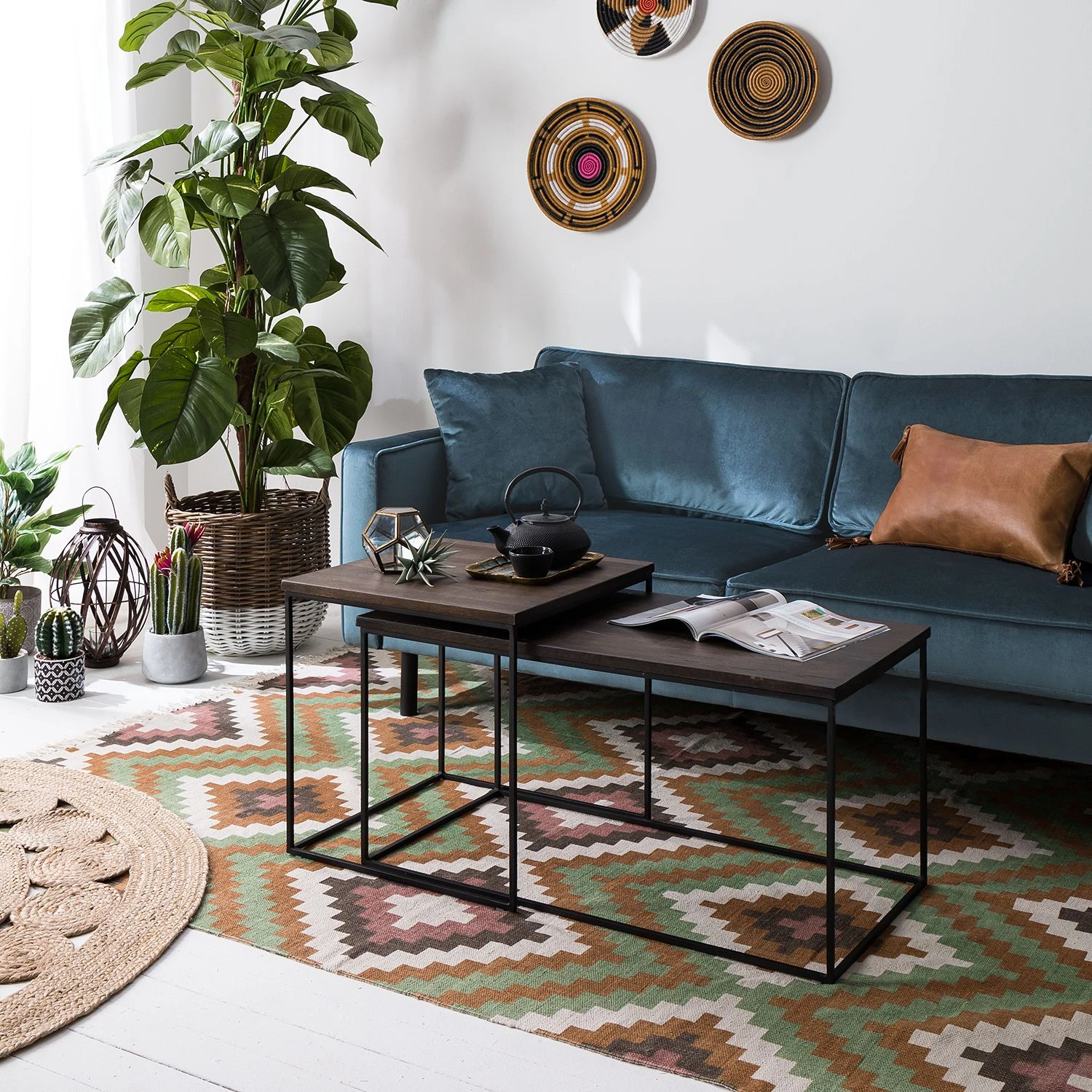 Ars manufacti Couchtisch Minneola (2-teilig) - Eiche massiv / Metall - Eiche Dunkel 2 Ars manufacti Couchtisch Minneola (2-teilig) - Eiche massiv / Metall - Eiche Dunkel – Bild 2