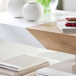 Fredriks Couchtisch Smithers - Hochglanz Weiß / Eiche Dekor 7 Fredriks Couchtisch Smithers - Hochglanz Weiß / Eiche Dekor -Wohnzimmermöbel boutique en ligne couchtisch smithers eiche saegerau dekor hochglanz weiss 5240676