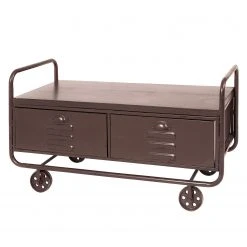 Ars manufacti Couchtisch Tresor - Metall - Braun / Weiß