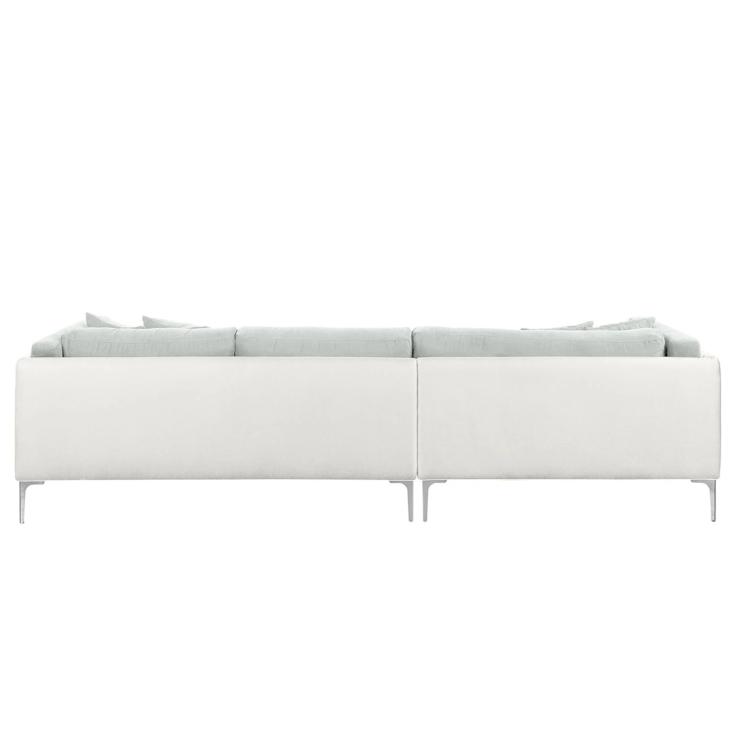 Fredriks Ecksofa Agueada IV Kunstleder / Webstoff - Weiß / Silber - Longchair davorstehend links 6 Fredriks Ecksofa Agueada IV Kunstleder / Webstoff - Weiß / Silber - Longchair davorstehend links – Bild 6