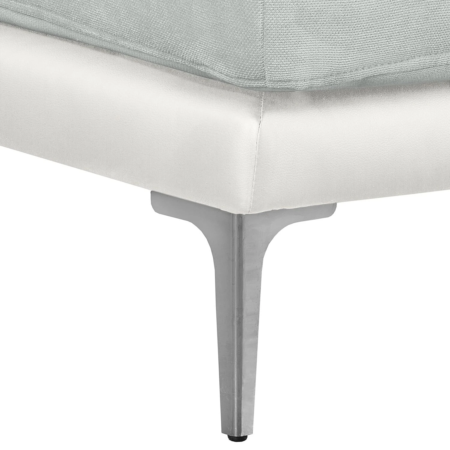 Fredriks Ecksofa Agueada IV Kunstleder / Webstoff - Weiß / Silber - Longchair davorstehend links 15 Fredriks Ecksofa Agueada IV Kunstleder / Webstoff - Weiß / Silber - Longchair davorstehend links – Bild 15