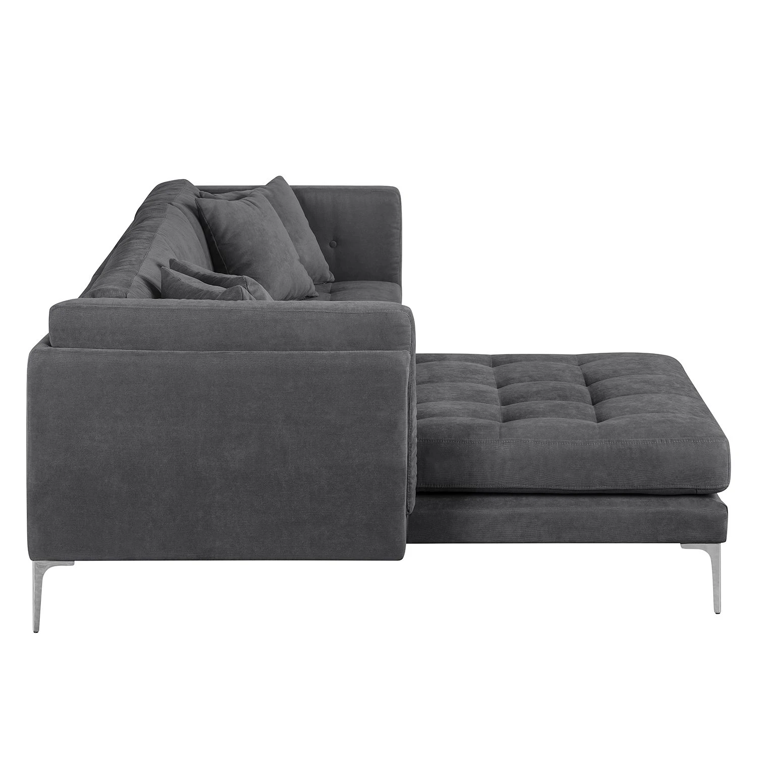 Loftscape Ecksofa Agueda II Webstoff - Dunkelgrau - Longchair davorstehend links 5 Loftscape Ecksofa Agueda II Webstoff - Dunkelgrau - Longchair davorstehend links – Bild 5