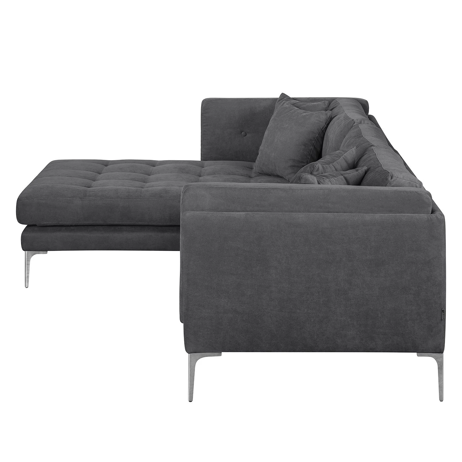Loftscape Ecksofa Agueda II Webstoff - Dunkelgrau - Longchair davorstehend links 6 Loftscape Ecksofa Agueda II Webstoff - Dunkelgrau - Longchair davorstehend links – Bild 6