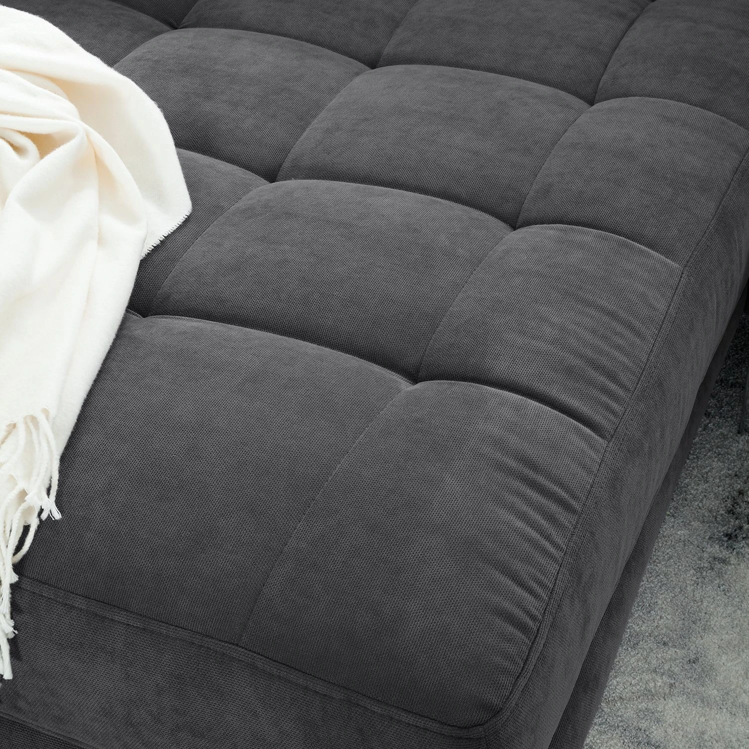 Loftscape Ecksofa Agueda II Webstoff - Dunkelgrau - Longchair davorstehend links 10 Loftscape Ecksofa Agueda II Webstoff - Dunkelgrau - Longchair davorstehend links – Bild 10