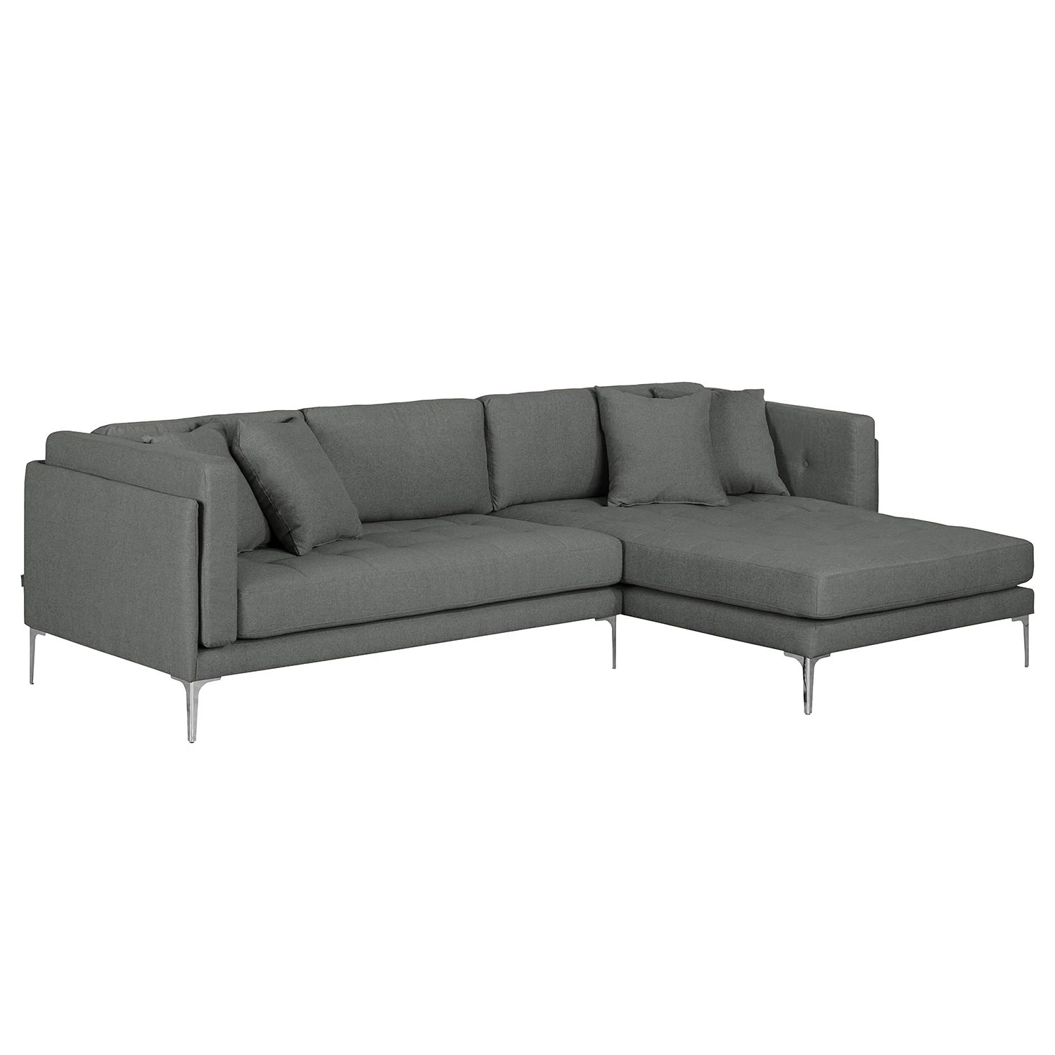 Fredriks Ecksofa Agueda I Webstoff - Anthrazit - Longchair davorstehend rechts 1 Fredriks Ecksofa Agueda I Webstoff - Anthrazit - Longchair davorstehend rechts