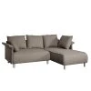 Fredriks Ecksofa Ambesia Strukturstoff Longchair - beidseitig montierbar - Cappuccino - Ohne Hocker