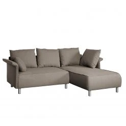 Fredriks Ecksofa Ambesia Strukturstoff Longchair - beidseitig montierbar - Cappuccino - Ohne Hocker