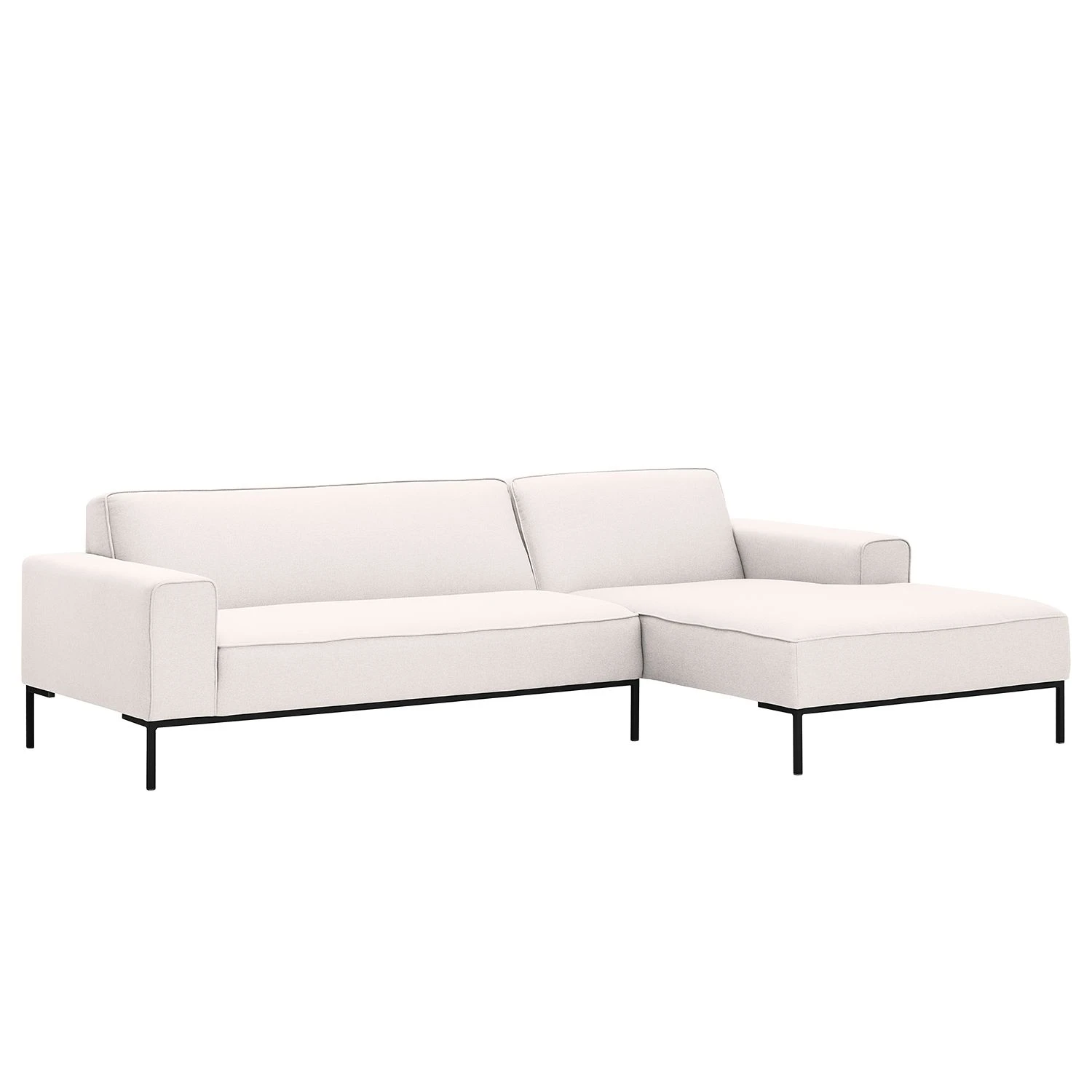 Studio Copenhagen Ecksofa Ampio I Webstoff - Stoff Floreana: Beige - Longchair davorstehend rechts - Schwarz 1 Studio Copenhagen Ecksofa Ampio I Webstoff - Stoff Floreana: Beige - Longchair davorstehend rechts - Schwarz