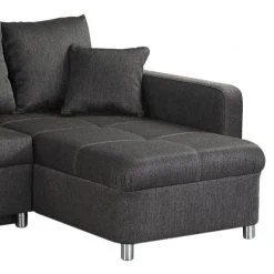 Home Design Ecksofa Aramia (mit Schlaffunktion) - Flachgewebe Anthrazit - Ottomane beidseitig montierbar -Wohnzimmermöbel boutique en ligne ecksofa aramia mit schlaffunktion flachgewebe anthrazit ottomane beidseitig montierbar 2013906