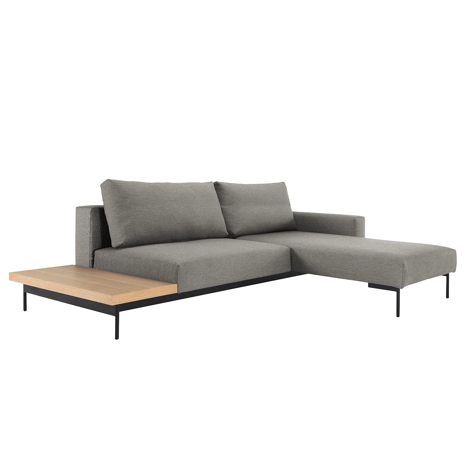Innovation Möbel Ecksofa Bragi mit Tisch Webstoff - (mit Schlaffunktion) - Stoff Flashtex: Light Grey 1 Innovation Möbel Ecksofa Bragi mit Tisch Webstoff - (mit Schlaffunktion) - Stoff Flashtex: Light Grey