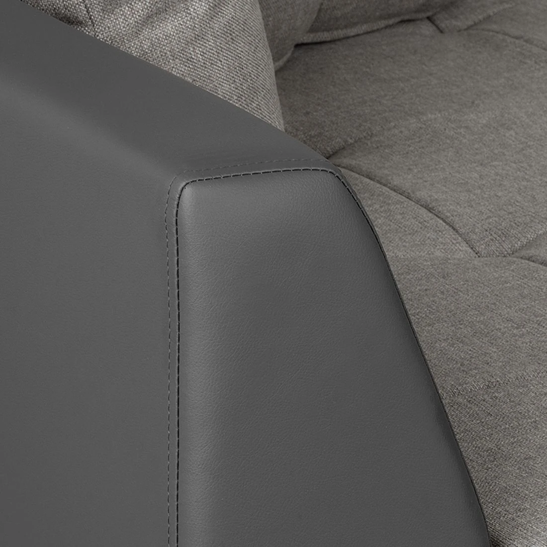 Roomscape Ecksofa Tosya - Kunstleder Anthrazith/Strukturstoff Grau - Ottomane davorstehend links 15 Roomscape Ecksofa Tosya - Kunstleder Anthrazith/Strukturstoff Grau - Ottomane davorstehend links – Bild 15