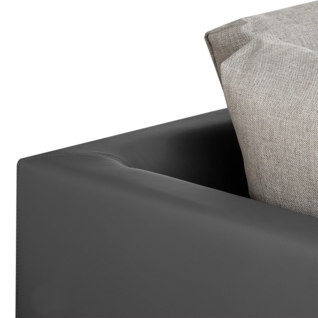 Roomscape Ecksofa Tosya - Kunstleder Anthrazith/Strukturstoff Grau - Ottomane davorstehend links 11 Roomscape Ecksofa Tosya - Kunstleder Anthrazith/Strukturstoff Grau - Ottomane davorstehend links – Bild 11