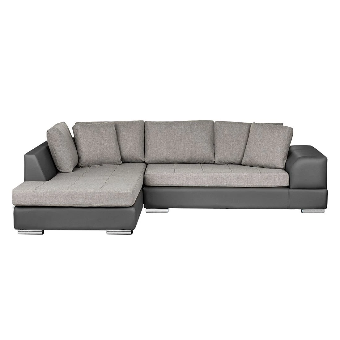 Roomscape Ecksofa Tosya - Kunstleder Anthrazith/Strukturstoff Grau - Ottomane davorstehend links 2 Roomscape Ecksofa Tosya - Kunstleder Anthrazith/Strukturstoff Grau - Ottomane davorstehend links – Bild 2