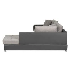 Roomscape Ecksofa Tosya - Kunstleder Anthrazit/Strukturstoff Grau - Ottomane davorstehend rechts -Wohnzimmermöbel boutique en ligne ecksofa brandon kunstleder anthrazit ottomane davorstehend rechts 395069