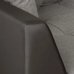 Roomscape Ecksofa Tosya - Kunstleder Dunkelbraun/Strukturstoff Grau - Ottomane davorstehend links -Wohnzimmermöbel boutique en ligne ecksofa brandon kunstleder dunkelbraun ottomane davorstehend links 395108