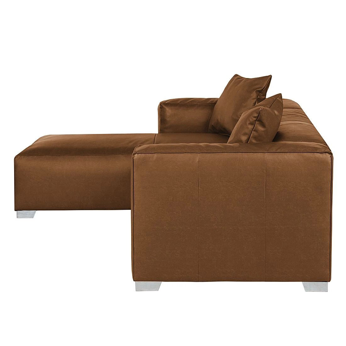 Loftscape Ecksofa Calli - Kunstleder Hellbraun - Longchair davorstehend links 4 Loftscape Ecksofa Calli - Kunstleder Hellbraun - Longchair davorstehend links – Bild 4