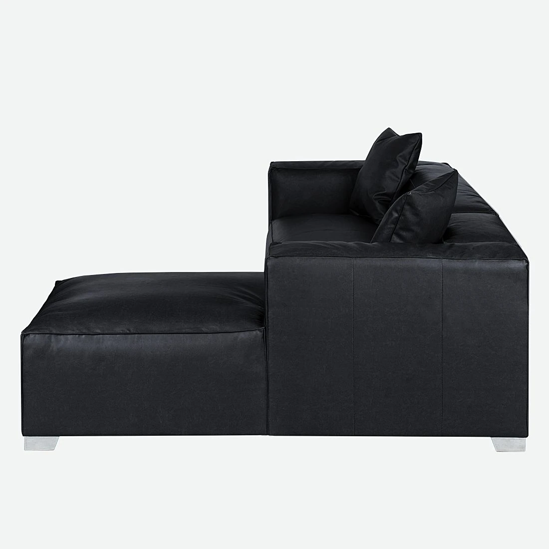 Loftscape Ecksofa Calli - Kunstleder Schwarz - Longchair davorstehend rechts 4 Loftscape Ecksofa Calli - Kunstleder Schwarz - Longchair davorstehend rechts – Bild 4