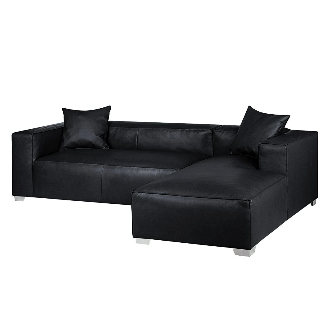 Loftscape Ecksofa Calli - Kunstleder Schwarz - Longchair davorstehend rechts 3 Loftscape Ecksofa Calli - Kunstleder Schwarz - Longchair davorstehend rechts – Bild 3